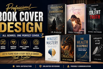 design premium book cover, e book, kdp awesome book cover design
