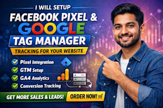 setup facebook pixel, conversion tracking and GTM for fb ads