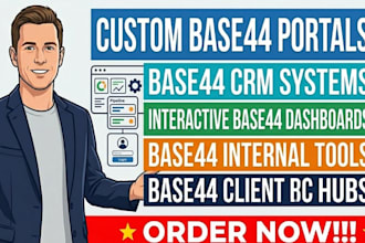 build base44 portals, custom base44 dashboards, and base44 CRM