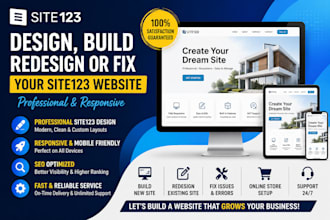 design, build, redesign, or fix your site123 website professionally