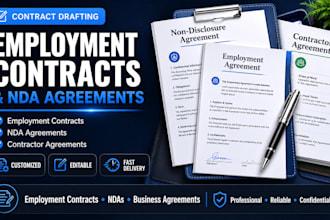 draft employment contracts, ndas, and business agreement documents