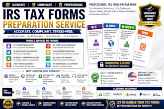prepare w9 w8ben 1099 w8ben e w8 940 and irs tax forms accurately and compliant