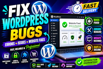 fix wordpress bugs fix wordpress issues errors bugs, fix wordpress, website, fix