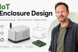 design iot enclosure, electronics housing, smart device cad and keyshot render