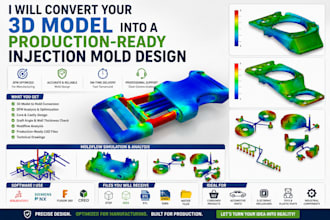 design 3d injection molds with dfm analysis, moldflow simulation, and cad files