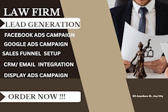 lead law firm, facebook ads, video ads, google ads, lead generation