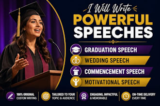 write graduation speech wedding speech commencement motivational speech