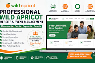 build and develop professional wild apricot website and event management website