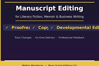 edit and proofread your manuscript for structure, clarity, and style