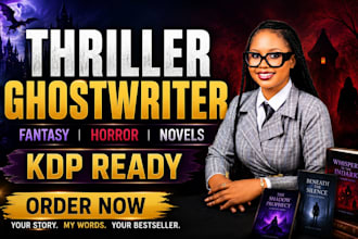 ghostwrite fantasy thriller or horror fiction novel for KDP