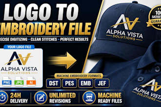 do professional embroidery digitizing logo into dst pes emb files