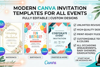 design modern canva invitation templates for events