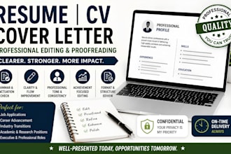 review, edit and refine your CV, resume and cover letter