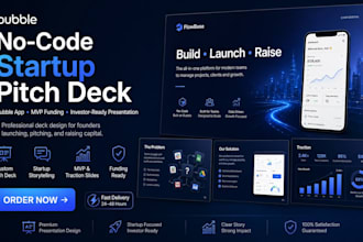 design no code startup pitch deck bubble app pitch deck mvp funding deck