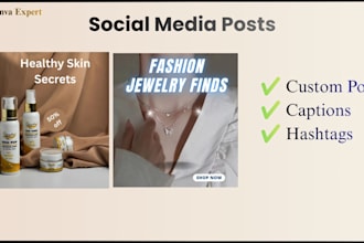 create social media posts, captions and hashtags