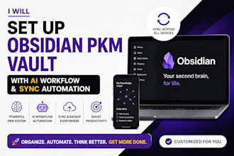 set up obsidian pkm vault with ai workflow and sync automation