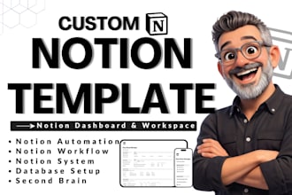 build custom notion template design, notion workspace  n8n ai automation system