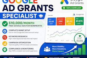 setup and manage google ad grants campaigns for nonprofits