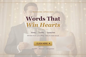 write a heartfelt wedding speech vows or toast for your big day