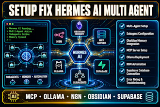 setup fix hermes ai multi agent subagent obsidian memory n8n mcp ollama supabase