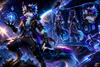 create a vrchat furry, anthro avatar optimized for PC, quest and facial tracking