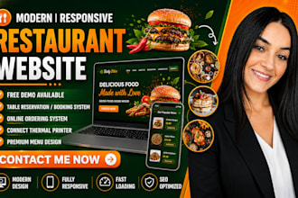 design catering website, restaurant website, food truck website ordering website