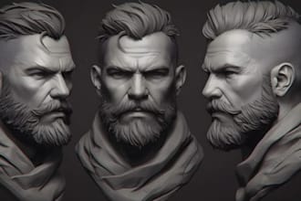realistic 3d head model for 3d printing with face likeness 3d bust stl figure