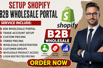 setup shopify b2b wholesale portal custom pricing trade account tiered pricing