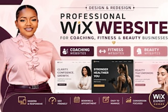 design or redesign professional wix website for fitness, coaching and beauty bus