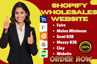 setup shopify wholesales faire melon minimum sami b2b massy b2b clay website