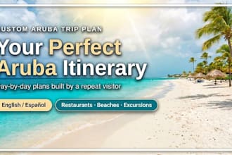 create a custom aruba travel itinerary and day by day trip plan