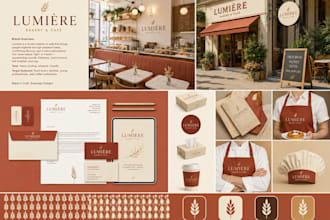 design mordern restaurant logo, cafe and restaurant menu full brand identity
