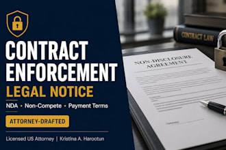 draft a formal legal contract enforcement notice as US attorney legal notice nda