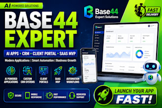 develop a professional base44 web app, CRM and client portal