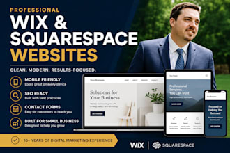create a simple website on wix or squarespace