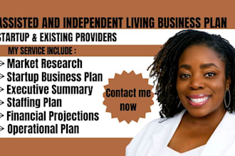 write startup business plan for assisted living, independent living for maryland