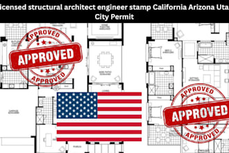 licensed structural architect engineer stamp california arizona utah city permit