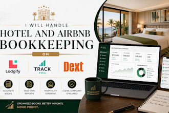 handle hotel and airbnb bookkeeping on lodgify, track pms and dext