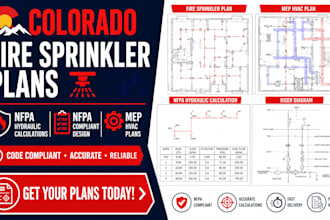 prepare colorado fire sprinkler plans, nfpa hydraulic calculations and mep plans