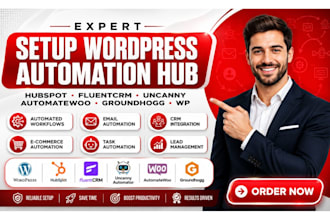setup wordpress automation hubspot fluentcrm uncanny automatewoo groundhogg wp