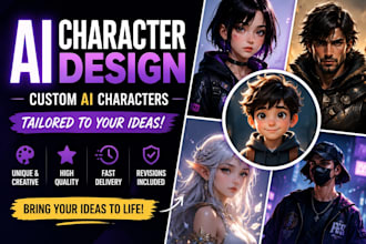 ai character design, avatar and digital mascot art