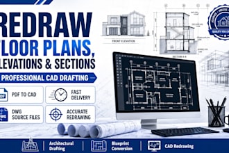 redraw floor plans, elevations and sections professionally