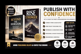 design a professional ingramspark book cover for paperback and hardcover