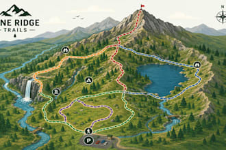 design c trail mountain topographic outdoor adventure trekking tourism map