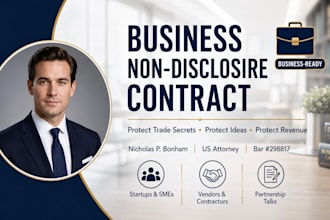 write a non disclosure contract for your business as US attorney legal contract