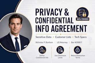 prepare a privacy and confidential information agreement as a US attorney nda
