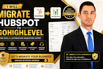 migrate hubspot CRM ghl workflows and all data to gohighlevel
