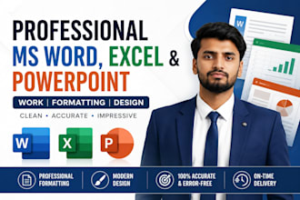 do professional ms word, excel and powerpoint formatting