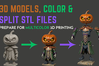 color 3d models, split stl files, and prepare models for multi color 3d printing