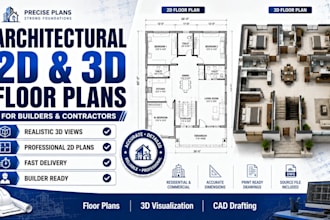 create architectural 2d and 3d floor plans for builders